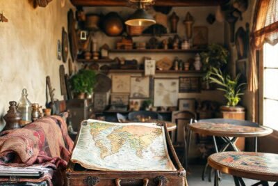 Un refugio viajero bohemio y cálido