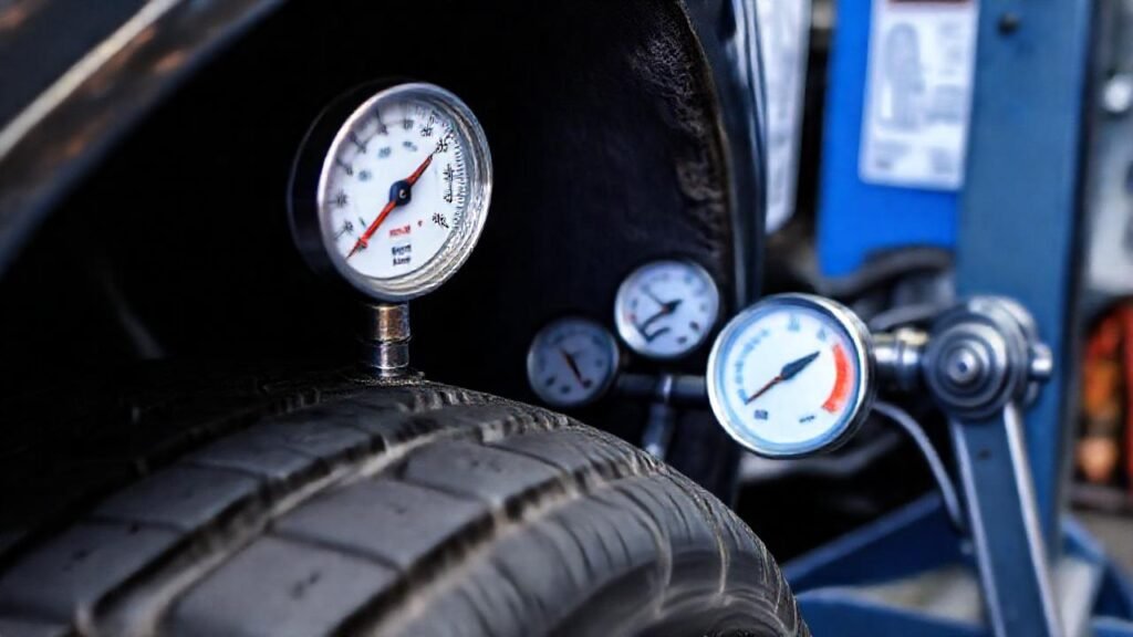 Diagramas técnicos de neumáticos en taller