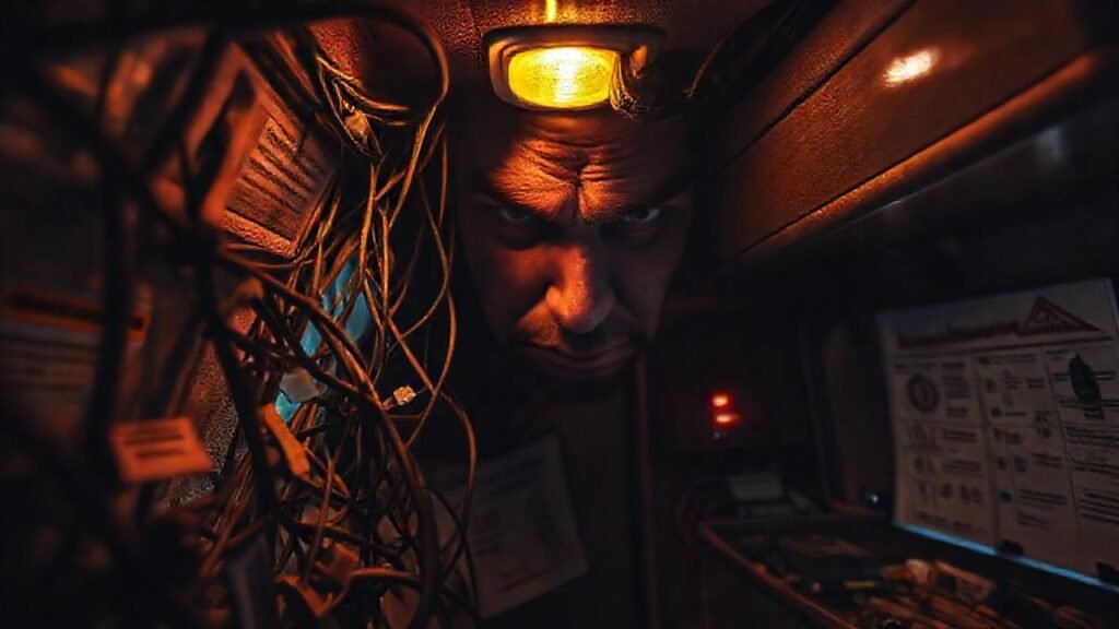 Un interior de caravana caótico y amenazante