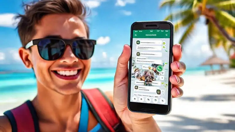 Viajero comparte itinerario de playa en WhatsApp