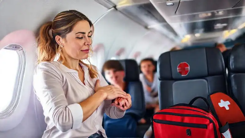Enseñanza de primeros auxilios en avión