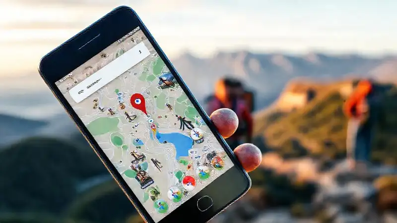 Viajeros modernos exploran paisajes vibrantes con mapas