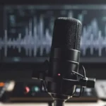 Interfaz de audio grabada en oscuridad
