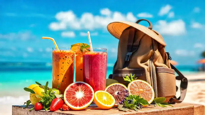 Un batido energético en la playa