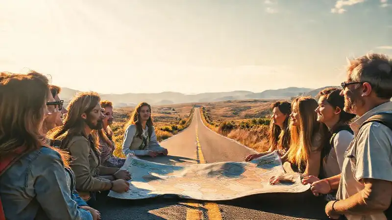 Un camino bifurcado invita a viajeros diversos