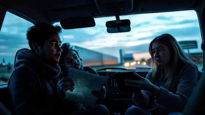 La familia, preocupada, cambia la ruta