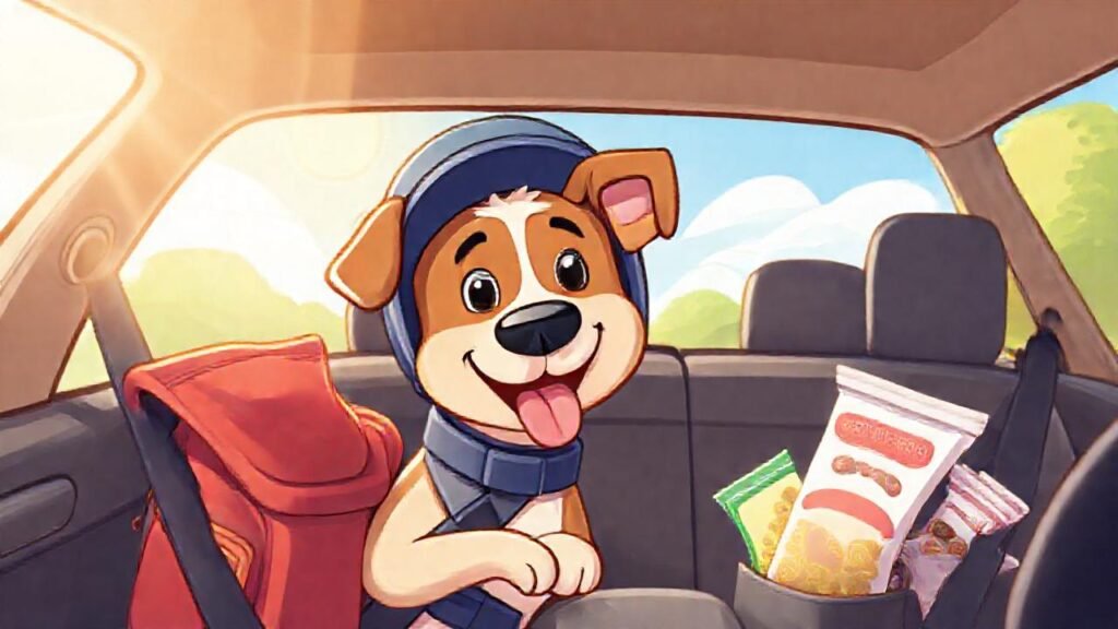 Un perro seguro disfruta el viaje