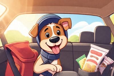 Un perro seguro disfruta el viaje