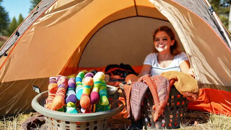 Un campamento relajado con ropa limpia