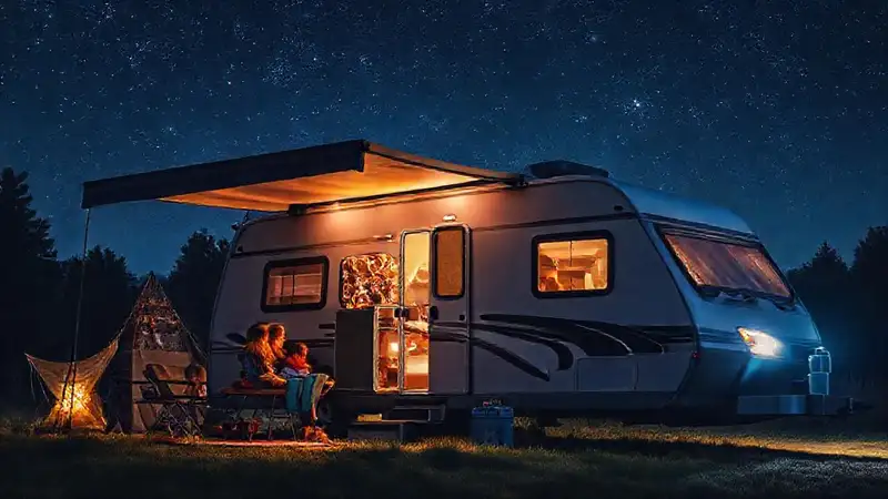 Familia disfruta campamento estrellado y seguro