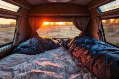 Una autocaravana acogedora ofrece un sueño relajante